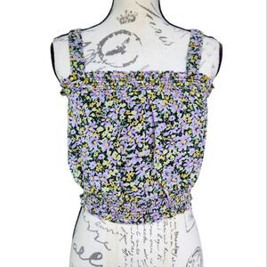 Sanctuary -216 NWT Floral Sleeveless Crop Top Medium‎